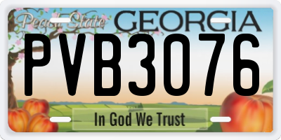 GA license plate PVB3076