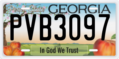 GA license plate PVB3097