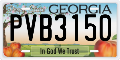 GA license plate PVB3150