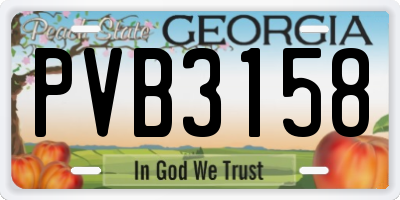 GA license plate PVB3158