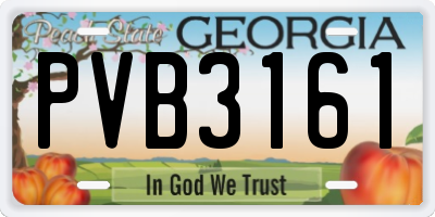GA license plate PVB3161