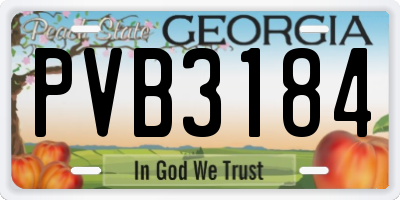 GA license plate PVB3184