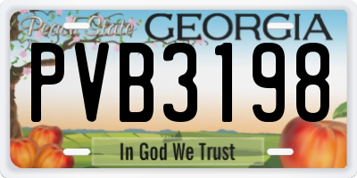 GA license plate PVB3198