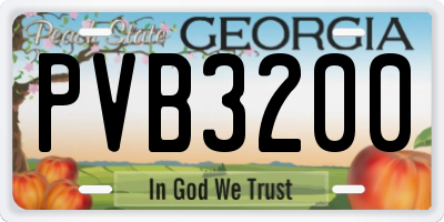 GA license plate PVB3200