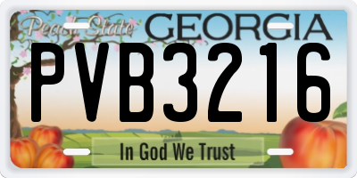 GA license plate PVB3216