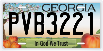 GA license plate PVB3221