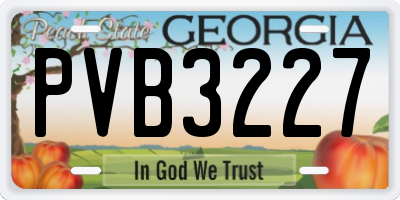 GA license plate PVB3227