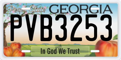GA license plate PVB3253