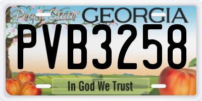 GA license plate PVB3258