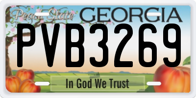 GA license plate PVB3269