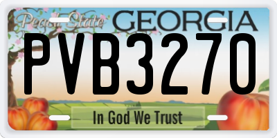 GA license plate PVB3270