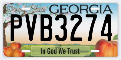 GA license plate PVB3274