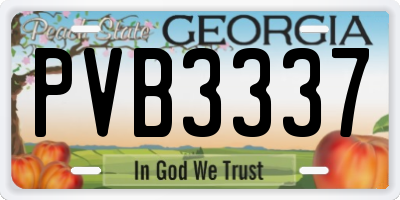 GA license plate PVB3337
