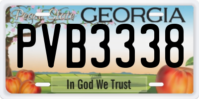 GA license plate PVB3338