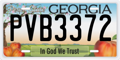 GA license plate PVB3372