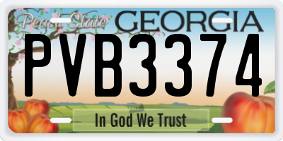 GA license plate PVB3374