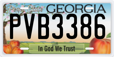 GA license plate PVB3386