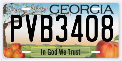 GA license plate PVB3408