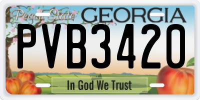 GA license plate PVB3420