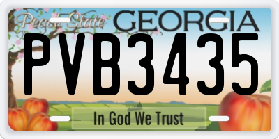 GA license plate PVB3435