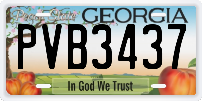 GA license plate PVB3437