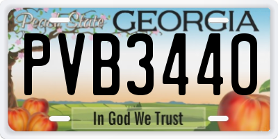 GA license plate PVB3440