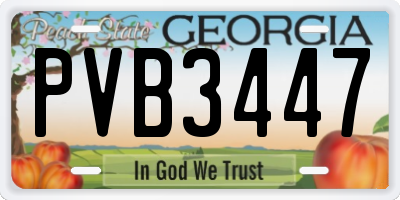 GA license plate PVB3447