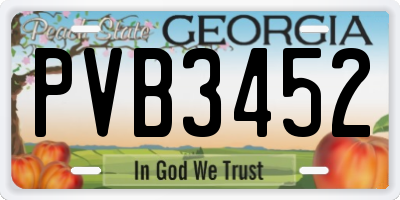 GA license plate PVB3452