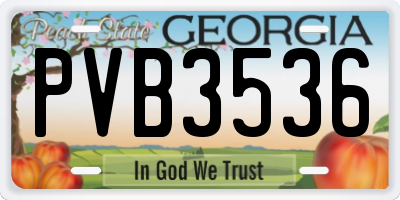 GA license plate PVB3536