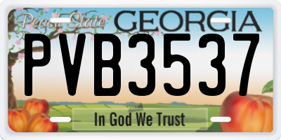 GA license plate PVB3537