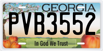 GA license plate PVB3552