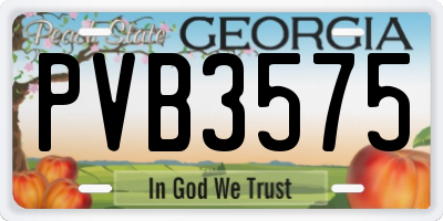 GA license plate PVB3575