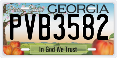 GA license plate PVB3582