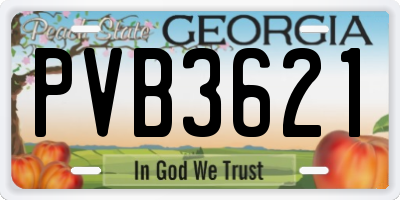 GA license plate PVB3621