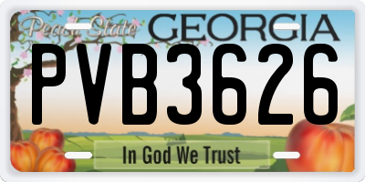 GA license plate PVB3626
