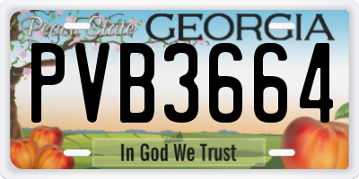 GA license plate PVB3664