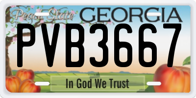 GA license plate PVB3667
