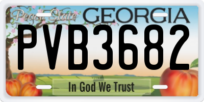 GA license plate PVB3682