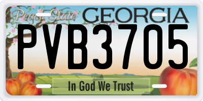 GA license plate PVB3705
