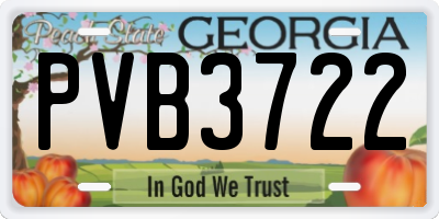 GA license plate PVB3722