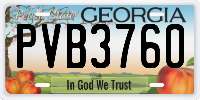 GA license plate PVB3760