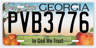 GA license plate PVB3776