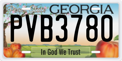 GA license plate PVB3780
