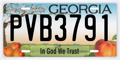 GA license plate PVB3791