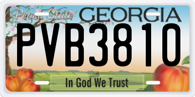 GA license plate PVB3810