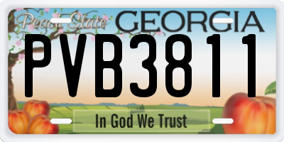 GA license plate PVB3811