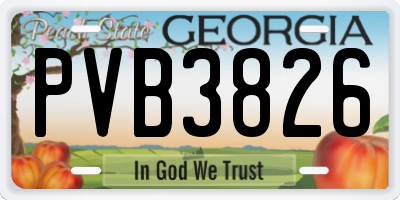 GA license plate PVB3826