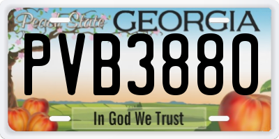 GA license plate PVB3880