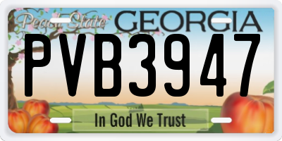 GA license plate PVB3947