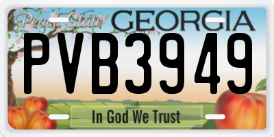 GA license plate PVB3949